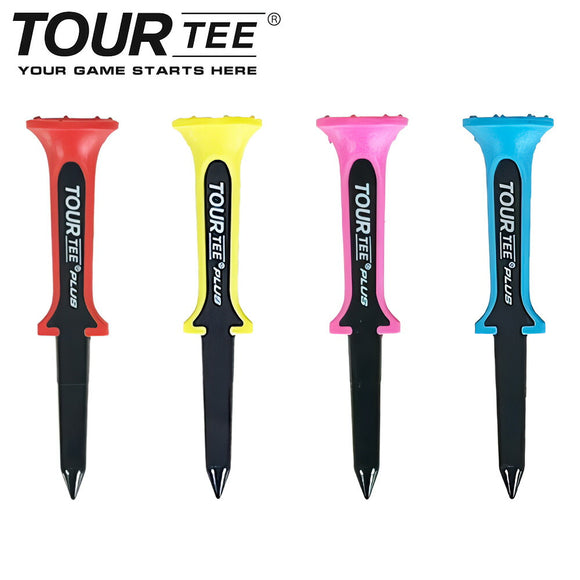 ゴルフティー TOUR TEE PLUS 80mm 4本セット ロングティー 耐久性抜群 ポリカーボネート製 ゴムカップ仕様 飛距離アップ 安定ショット T-496
