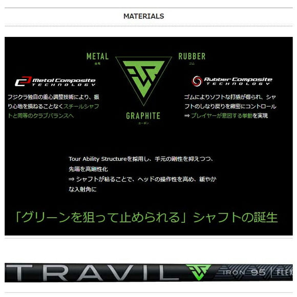 クーポン対象商品 単品販売不可 フジクラ Fujikura トラビル 85 アイアン用 カーボンシャフト 番手別販売 リシャフト工賃別途必要 日本仕様