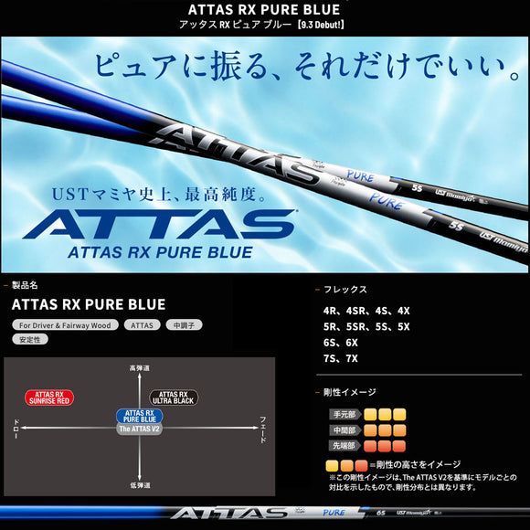 9月3日発売予定 予約中 Titleist タイトリスト GTS スリーブ付シャフト USTマミヤ アッタス RX ピュアブルー ATTAS RX PURE BLUE