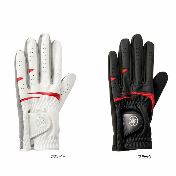 ヤマハ YAMAHA ゴルフ メンズ グローブ Y22GSL 左手用 合成皮革 スエード掌 ニット甲側 フィット感 ブラック ホワイト 右利き用 ゴルフ用品